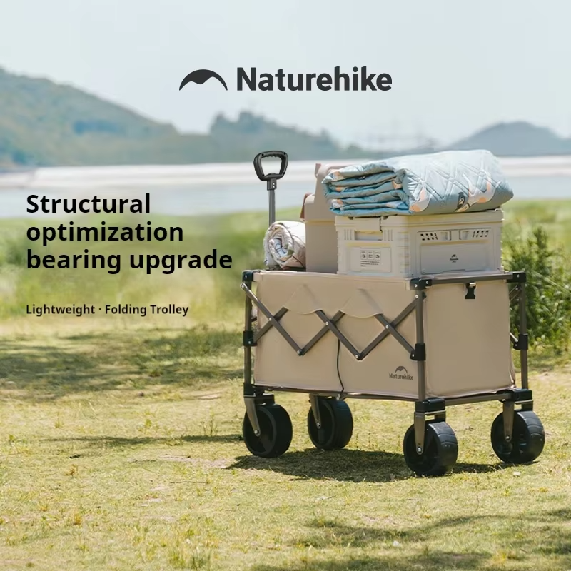 Naturehike Foldable Outdoor Camping Cart Large Capacity Portable Multipurpose Trolley HeavyDuty Picnic Collapsible Utility Wagon