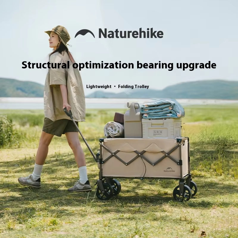 Naturehike Foldable Outdoor Camping Cart Large Capacity Portable Multipurpose Trolley HeavyDuty Picnic Collapsible Utility Wagon