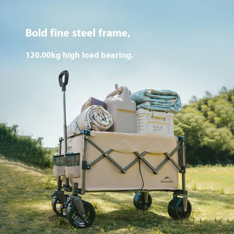 Naturehike Foldable Outdoor Camping Cart Large Capacity Portable Multipurpose Trolley HeavyDuty Picnic Collapsible Utility Wagon