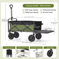 Wheeled Folding Cart Wagon Large Capacity Multifunction Cart Garden Park Outdoor Beach Camping Carts Portable Barbecue Trolley