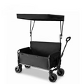 300kg Camping Cart Outdoor Camping Cart with Sunshade,  Folding Beach Wagon, Bench Wagon Pull Cart, with Cup Holder