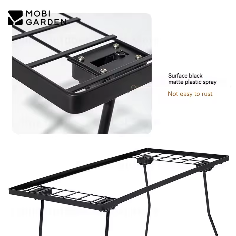 MOBI GARDEN Camping Outdoor Portable Table Hiking IGT Combination Black Walnut Table Folding Multipurpose Solid Wood Table BBQ
