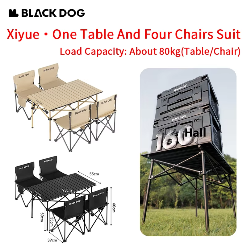 Naturehike BLACKDOG Xiyue-One Table And Four Chairs Suit Outdoor Picnic Camping  Heat-resistant Scratch-resistant Dirt-resistant