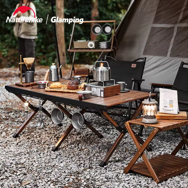 Naturehike Aluminum Alloy Table Camping Ultralight Furniture Egg Roll Table Outdoor Folding Portable BBQ Party Picnic Desktop