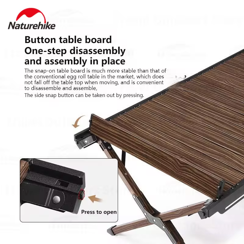Naturehike Aluminum Alloy Table Camping Ultralight Furniture Egg Roll Table Outdoor Folding Portable BBQ Party Picnic Desktop