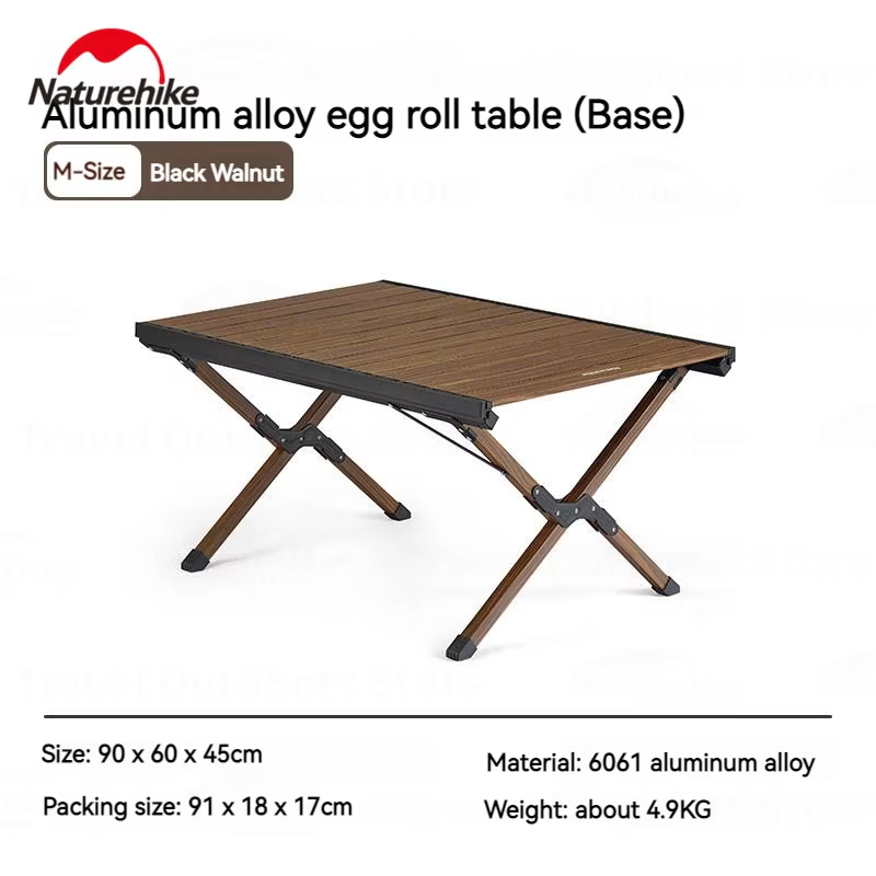 Naturehike Aluminum Alloy Table Camping Ultralight Furniture Egg Roll Table Outdoor Folding Portable BBQ Party Picnic Desktop