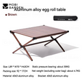 MOBI GARDEN Camping Outdoor Table Aluminum Alloy Egg Roll Portable Folding Picnic Table Widen Design Garden BBQ Desk Furniture