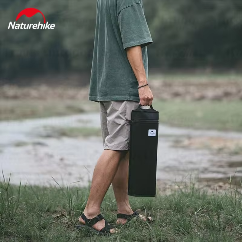 Naturehike Folding Cloth Roll Table Portable Outdoor Camping Picnic Storage Black Table Aluminum Alloy Bracket Bearing 30kg