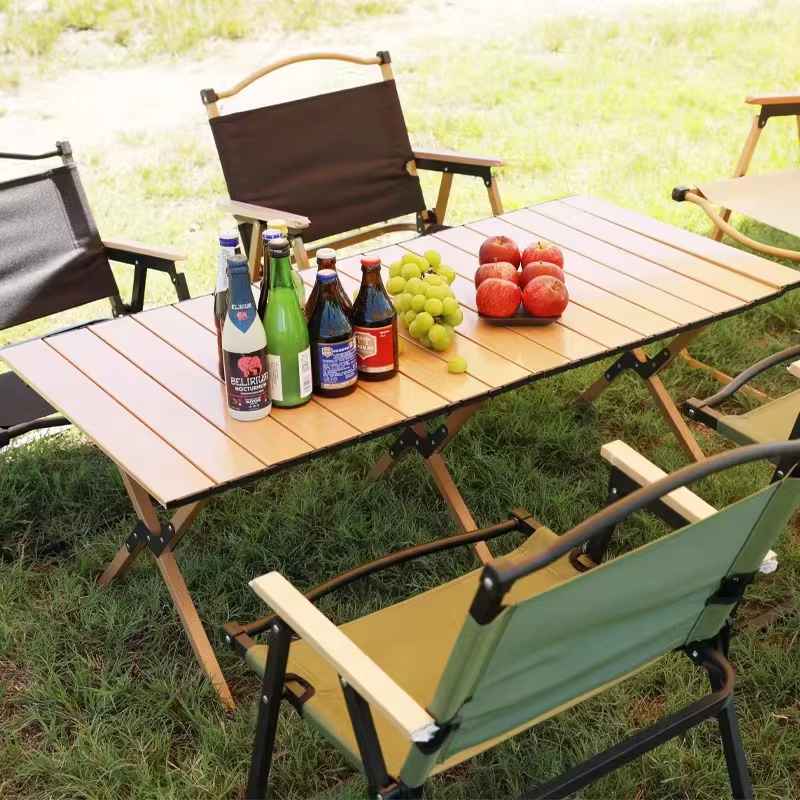 Outdoor Portable Folding Aluminum Camping Table Chairs Barbecue Picnic Set Foldable Table Camping Table Foldable Picnic Table