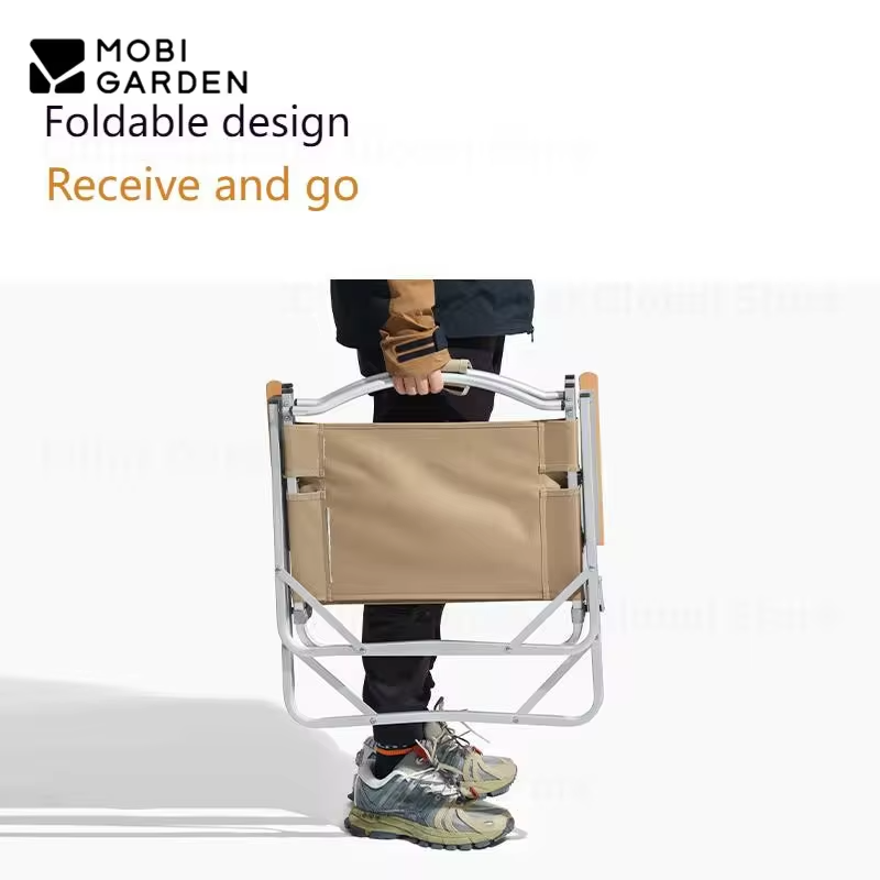 MOBI GARDEN Outdoor Folding Chair Portable Aluminum Alloy Picnic Lightweight Armchair 600D Oxford Cloth Camping Leisure Chair