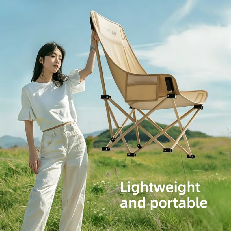 Outdoor Adjustable Folding Moon Chair Thickened Oxford Cloth Three-speed Adjustable Portable Camping Picnic Garden Recliner