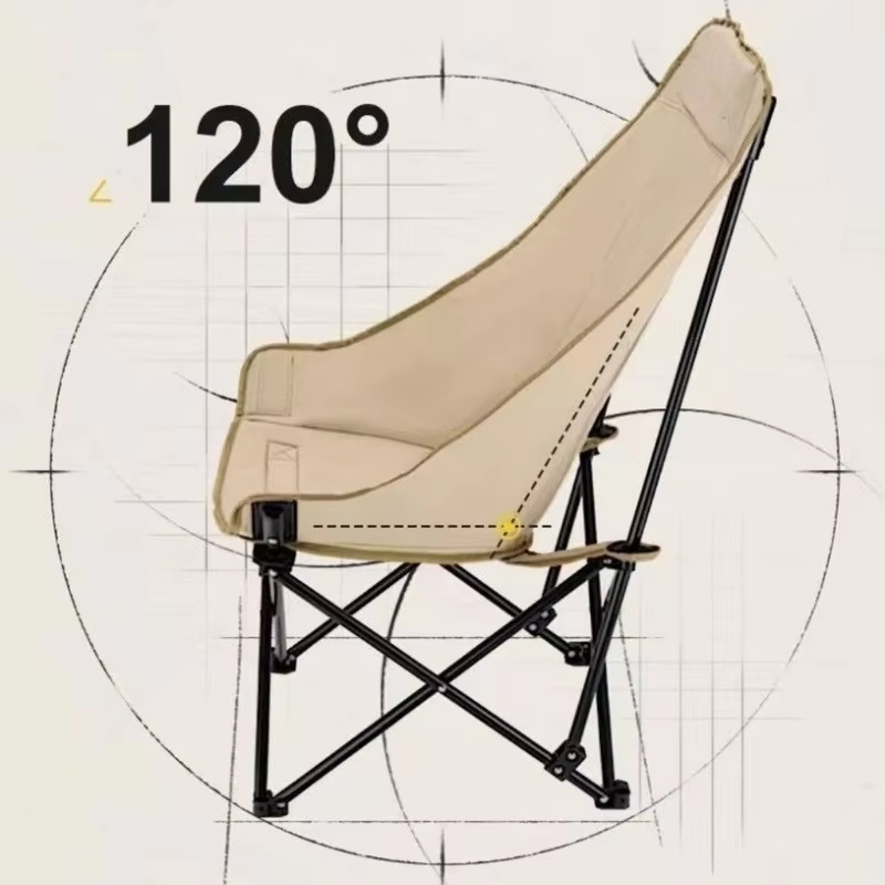 Outdoor Adjustable Folding Moon Chair Thickened Oxford Cloth Three-speed Adjustable Portable Camping Picnic Garden Recliner