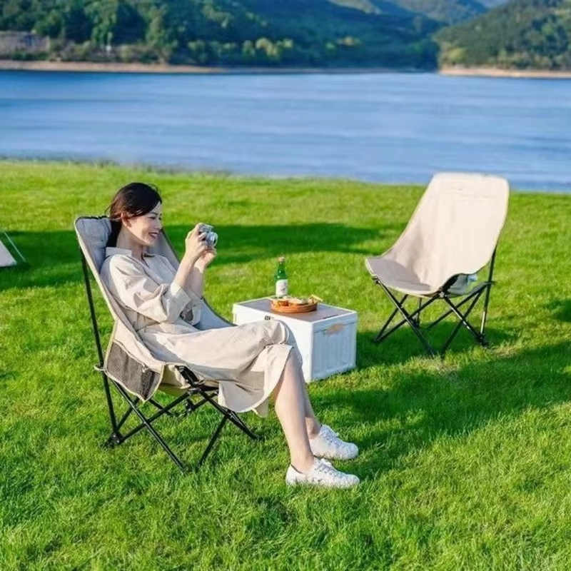 Outdoor Adjustable Folding Moon Chair Thickened Oxford Cloth Three-speed Adjustable Portable Camping Picnic Garden Recliner