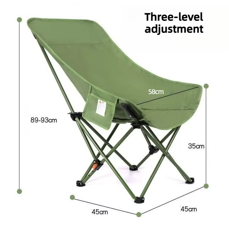 Outdoor Adjustable Folding Moon Chair Thickened Oxford Cloth Three-speed Adjustable Portable Camping Picnic Garden Recliner