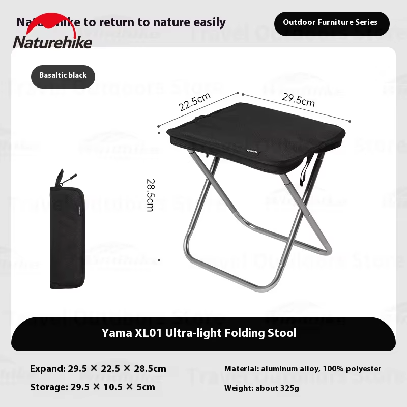 Naturehike Outdoor Folding Seat Stool Ultralight Camping Aluminum Alloy Mini Storage Portable Hiking Fishing Chair Bearing 180kg