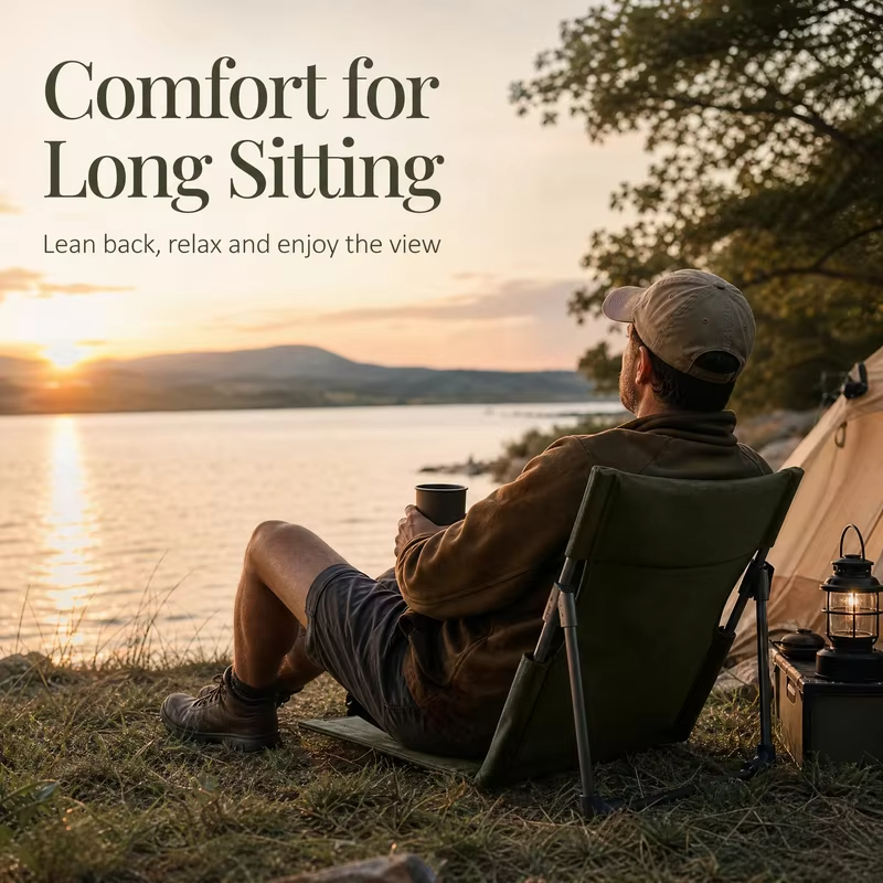 Portable Folding Beach Chair Lightweight Waterproof Oxford Cloth Heavy‑Duty Outdoor Camping Chair with Carry Bag Side Pocket