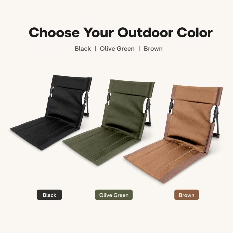 Portable Folding Beach Chair Lightweight Waterproof Oxford Cloth Heavy‑Duty Outdoor Camping Chair with Carry Bag Side Pocket