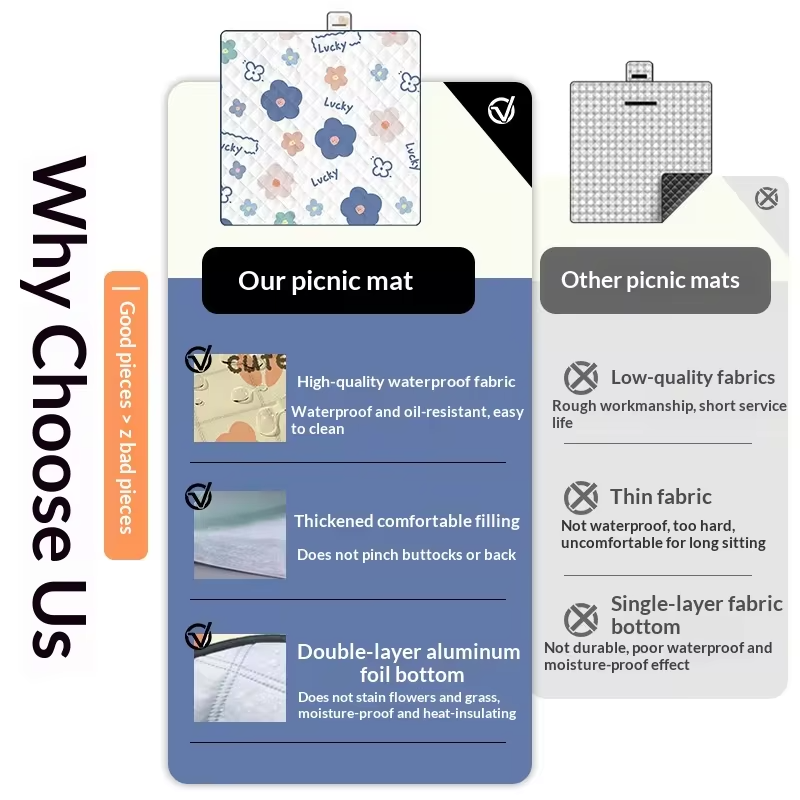 Extra Large 300x200cm Picnic Blanket Waterproof Sandproof Foldable Thickened Outdoor Mat for Camping Music Festival