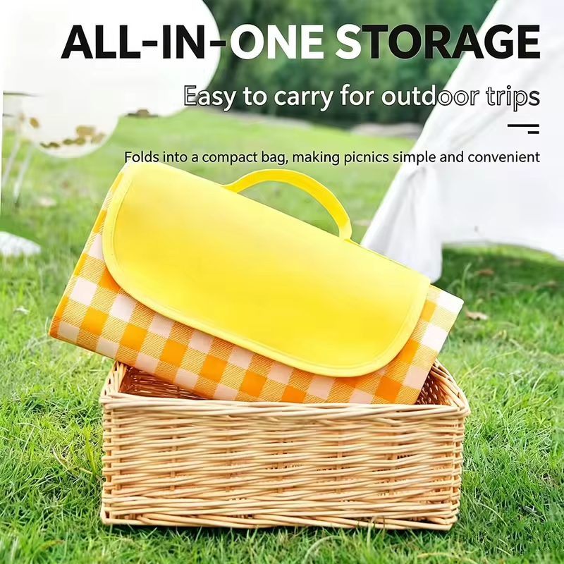 Portable Waterproof Picnic Blanket Foldable Oxford Outdoor Camping Mat Sand proof Moisture proof Beach Mat for Family ParkTravel