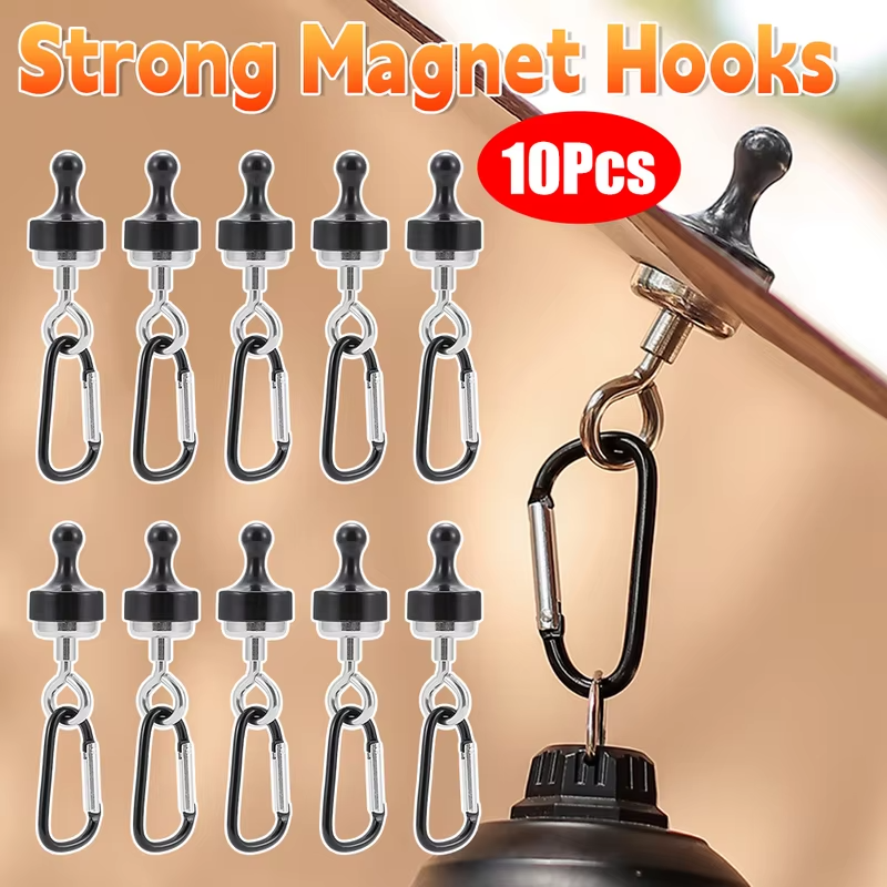Outdoor Camping Strong Magnetic Hooks Tent Canopy Carabiners Mountaineering Buckle Magnet Hanger Camping Light Hook Accessories