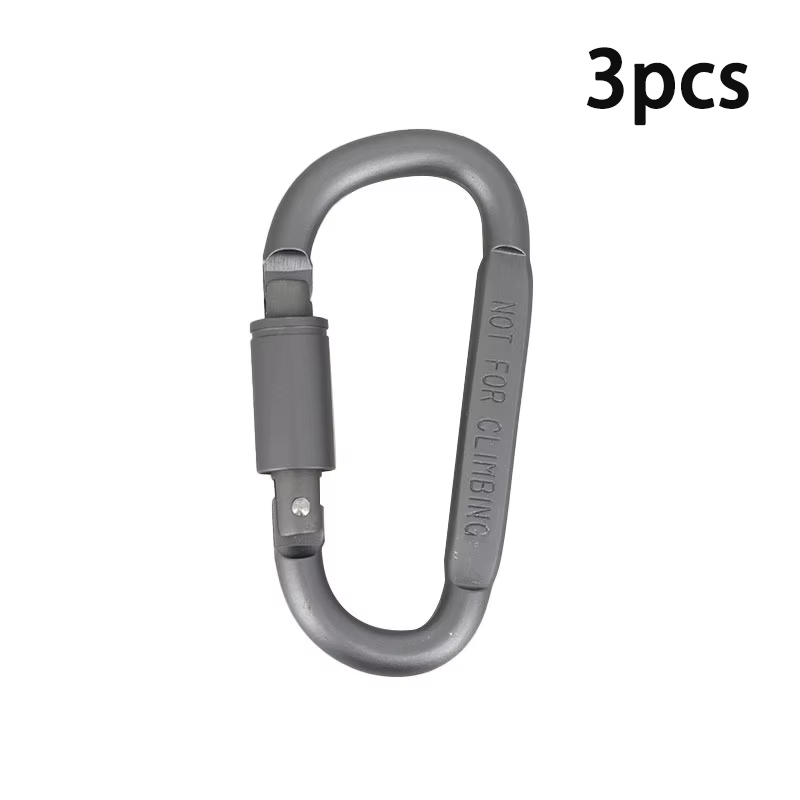 3/5Pcs Aluminum Alloy with Lock D-Shaped Carabiner Multi-Color Keychain Camping Hiking Sports Backpack Buckle Outdoor Tool