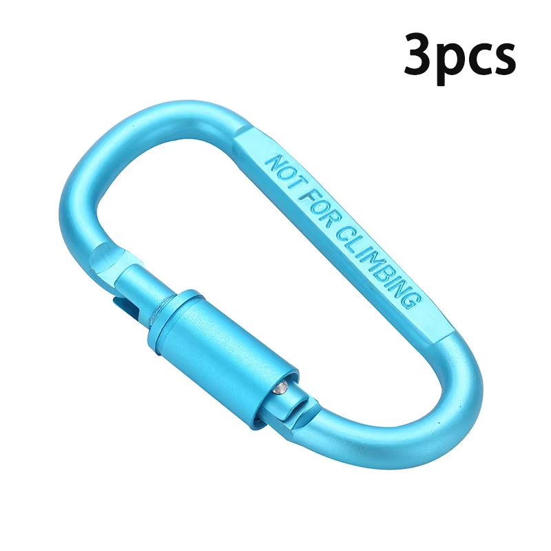 3/5Pcs Aluminum Alloy with Lock D-Shaped Carabiner Multi-Color Keychain Camping Hiking Sports Backpack Buckle Outdoor Tool