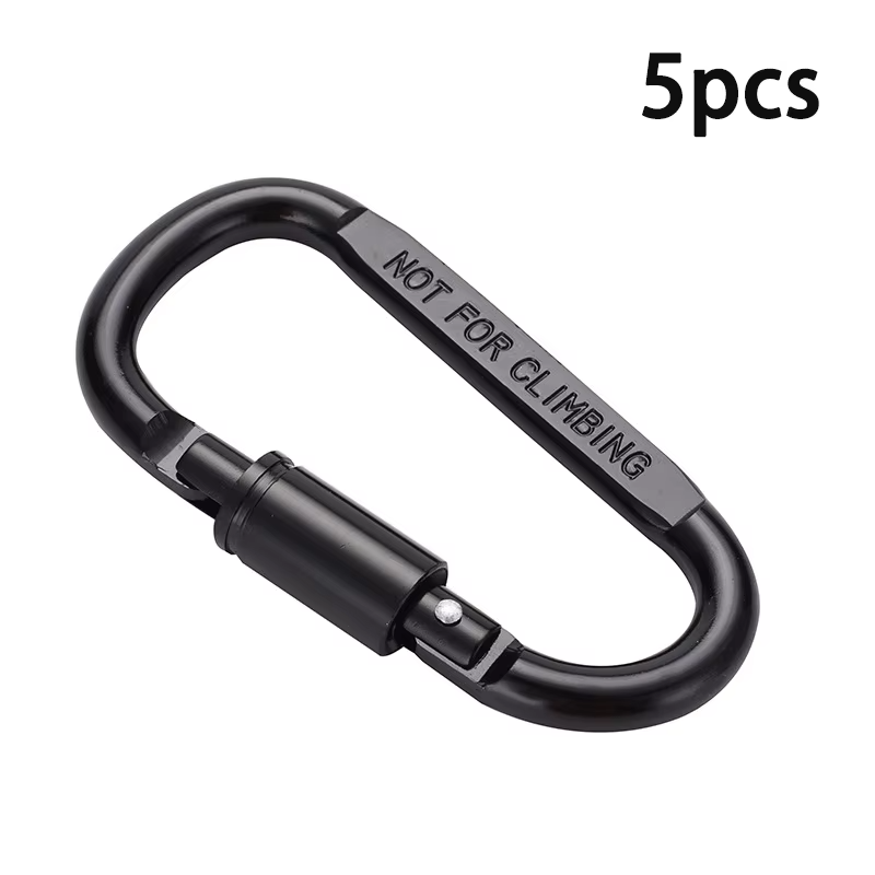 3/5Pcs Aluminum Alloy with Lock D-Shaped Carabiner Multi-Color Keychain Camping Hiking Sports Backpack Buckle Outdoor Tool