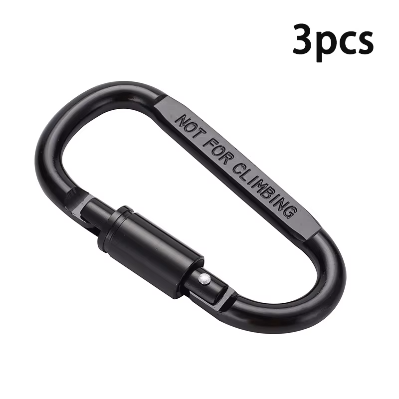 3/5Pcs Aluminum Alloy with Lock D-Shaped Carabiner Multi-Color Keychain Camping Hiking Sports Backpack Buckle Outdoor Tool