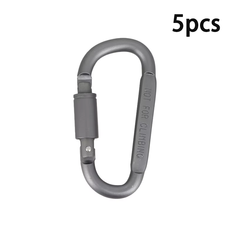 3/5Pcs Aluminum Alloy with Lock D-Shaped Carabiner Multi-Color Keychain Camping Hiking Sports Backpack Buckle Outdoor Tool