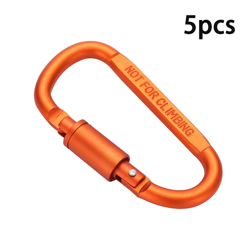 3/5Pcs Aluminum Alloy with Lock D-Shaped Carabiner Multi-Color Keychain Camping Hiking Sports Backpack Buckle Outdoor Tool