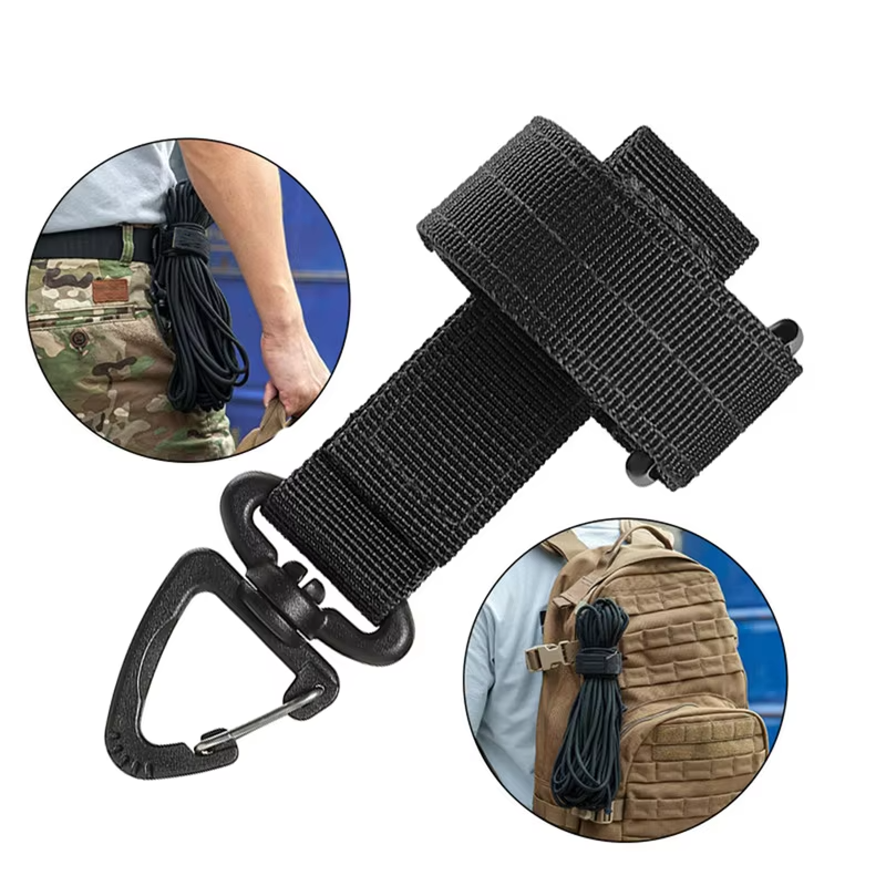 2 Pcs Multi Purpose Nylon Gloves Hook Safety Clip Tactical Hanging Buckle for Work Climbing Rope Outdoor Camping