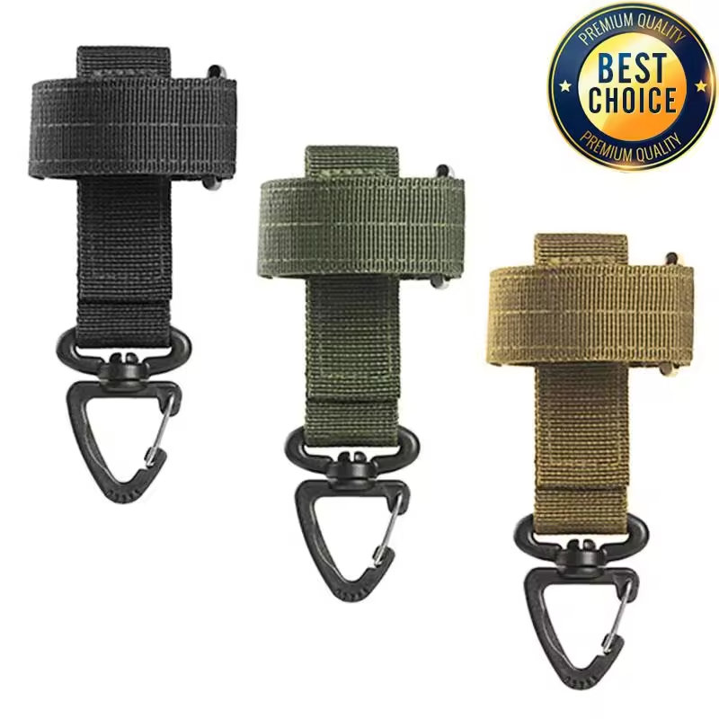 2 Pcs Multi Purpose Nylon Gloves Hook Safety Clip Tactical Hanging Buckle for Work Climbing Rope Outdoor Camping