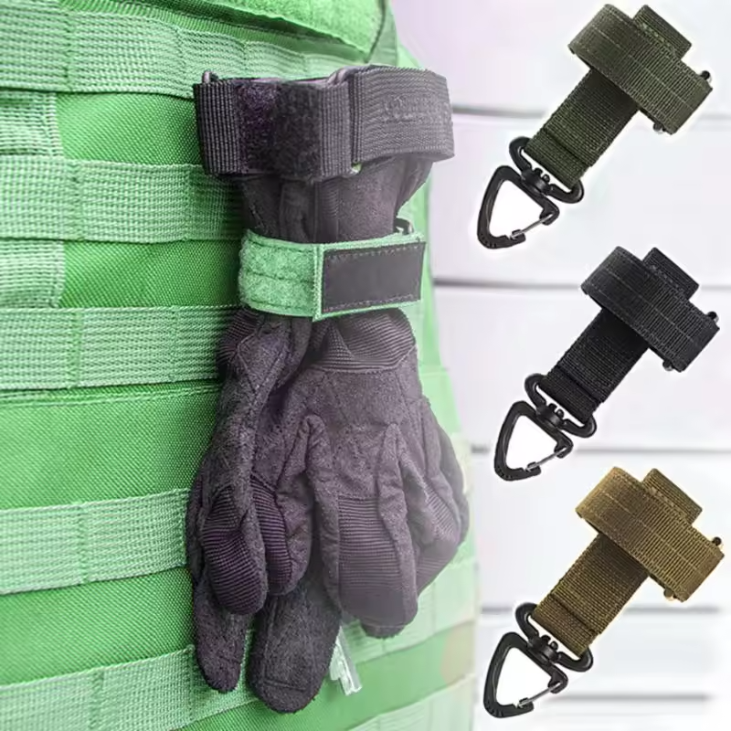 2 Pcs Multi Purpose Nylon Gloves Hook Safety Clip Tactical Hanging Buckle for Work Climbing Rope Outdoor Camping