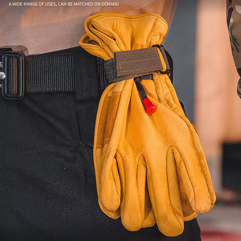2 Pcs Multi Purpose Nylon Gloves Hook Safety Clip Tactical Hanging Buckle for Work Climbing Rope Outdoor Camping