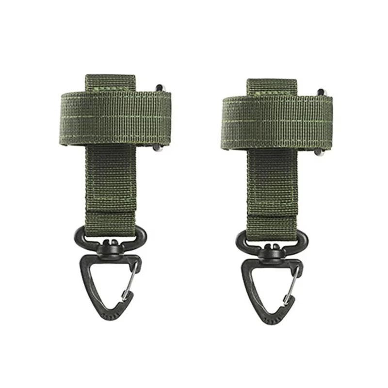 2 Pcs Multi Purpose Nylon Gloves Hook Safety Clip Tactical Hanging Buckle for Work Climbing Rope Outdoor Camping