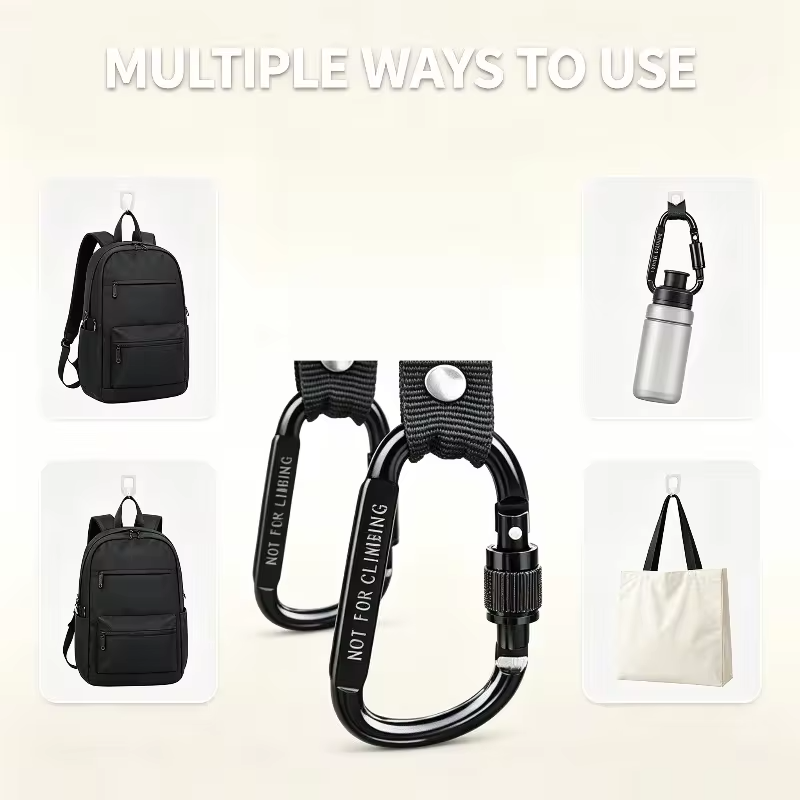 Motorcycle Electric Scooter Handlebar Hook Screw Lock Carabiner Nylon Strap Hanger  Shopping Bag Storage Hook Bike Accessories
