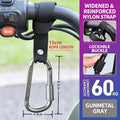 Motorcycle Electric Scooter Handlebar Hook Screw Lock Carabiner Nylon Strap Hanger  Shopping Bag Storage Hook Bike Accessories